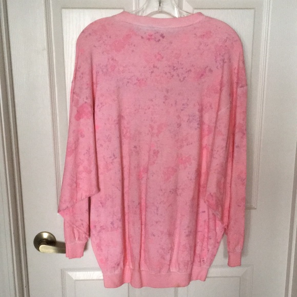 Vikki's Designs Vintage Cotton Top Long Sleeve Pink Hand Painted - Picture 6 of 11